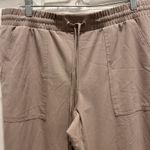 Nine West Tan Elastic Cuff Relaxed Jogger Pant Tie Waist Pockets Women’s Large Photo 2