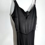 Ba&sh NEW Sz XS Ninon Satin Midi Slip Dress Open Back Cut Out Black Photo 7