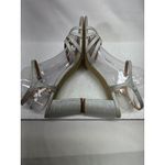 Badgley Mischka Silver Glitter Block Heel Sandals Sparkle Dress Women's Size 11 Photo 6