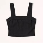 Abercrombie & Fitch  Linen-Blend Squareneck Set Top Size Small in Black Photo 1