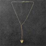 925 Sterling Silver Vermeil Gold Bar Dangling Triangle Pendant Necklace Yellow Photo 6