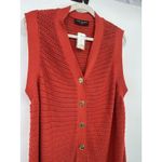 Lane Bryant  Plus Size 22/24 Cardigan Open Knit Duster Sweater Gold Button Orange Photo 3