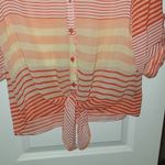 BCX πππBOGOHO πππβTie Front Sheer Button Down Blouse Photo 5