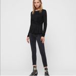 ALLSAINTS  Limera Long Sleeve Wrap Front Top Size Large in Black Photo 2