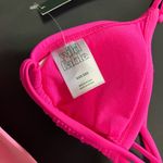 Wild Fable Two Tone Pink 2 Piece Swimsuit Bikini Triangle Halter Top Side Ties NWT Sz XXS Photo 5