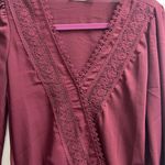 Miami Burgundy Lace Trim Blouse Photo 1