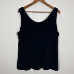 Reversible Tank Top Womens Large‎ Black White Polka Dot Solid Sleeveless V Photo 4