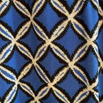 Evan Picone Black Label  Wide Leg Slinky Geometric Cobalt Blue Printed Pants XS Photo 2