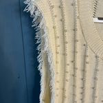 New BiBi Boutique Cream Textured Sleeveless Sweater Vest | Size XL White Photo 3