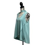 Green Envelope Womens Tunic Top Blue Lined Woven Sleeveless Layered 18904 M Size M Photo 1