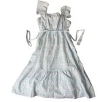 st. john's bay  Blue Green Plaid Extra Large‎ XL Tiered Dress NWT New Tie Waist Photo 0