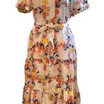 Maggy London White Dress with Floral Accents Amalia Short Sleeve Jersey Size 8 Photo 0