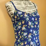 Hem & Thread strappy blue floral mini dress Sz M Photo 1