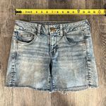 American Eagle  Outfitters super stretch midi light denim shorts embroidered- 4 Photo 3