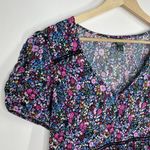 Wild Fable Black Purple Floral Print Short Sleeve Mini Dress Women's Size Small Photo 3