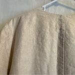 Chico's Beige Linen Metallic Shimmer Open Front Lined Blazer XL Coastal Neutral Photo 8