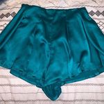 Teal Satin Shorts Photo 0