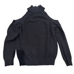 INC XL Black Cold Shoulder Cut Out Black Ribbed Knit Cotton Pullover Sweater Photo 2