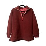 Aerie Maroon Pullover Dream Sherpa Fleece Jacket Photo 0