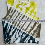 Young Fabulous and Broke  Green and White Tie-Dye Shoulder Pad Sleeveless Top Sz M Photo 8