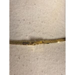 Gold Tone Flat Herringbone Chain Necklace Minimalist Vintage Style Photo 0