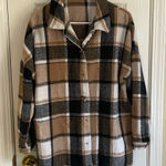 Source Unknown Plaid Boho, Preppy Fleece Flannel Jacket Photo 0