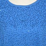 Quacker Factory  Womens Light Blue Sequin Tunic Thin Knit Shirt Top Plus Size 3X Photo 2