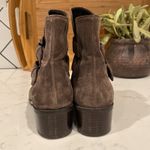 Stuart Weitzman 'Strapduo' Short Boot Moto Biker suede brown gray booties size 9 Photo 4