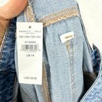 American Eagle  Baggy Mom Short Size 14 NWT Floral Denim Distressed Raw Hem Photo 4