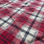 Jolt Plaid Cap Sleeve Contrast Button Back Top in Red/White/Navy/Gray - Medium Photo 7