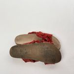 Anthropologie  Bianca Ruffled Slide Sandals in‎ Red Size 8 Photo 1