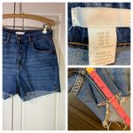 H&M Regular Waist Jean Shorts Womens 10 Medium Wash Denim Festival DIY Cut Off Photo 1