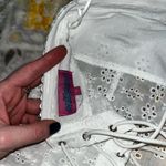 Edikted  white eyelit corset tie tube top size small Photo 2