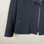 Lafayette 148 Blazer Jacket Womens 18 Black Wool Blend Zip Up Oversized Collar Black Photo 3