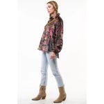 NWT Aratta Holiday Jewels Blouse Velvet Floral Charcoal Medium MSRP $190 Gray Photo 6