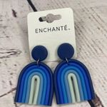 Brand new clay polymer rainbow earrings Blue Photo 2