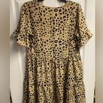 💕 2 For $10 Unknown Brand Leopard/ Cheetah Print Ruffle Dress Size Medium Black Photo 2
