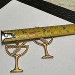 Avon Women’s Pierced Dangle Drop Earrings Gold Tone & Rhinestone Olive Martini Photo 6