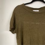 IRO  Green Short Sleeve Lace Back Detail Crop Top Raw Edge Sweater Womens XS Photo 6