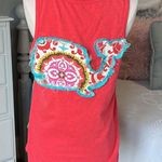 Beach Tank Vintage Red Boutique Cotton Top Womens Small Roomy Photo 1