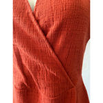 Madewell V neck burnt orange wrap style short sleeve fit and flare midi dress XS Photo 5