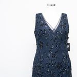 Adrianna Papell - Floral Leaf Beaded Ankle-Length Gown Photo 10