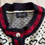 Cider  cardigan cropped sweater hearts red and black cardigan Size Large Photo 3