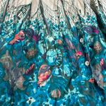 Retro Retrospecd Ocean Print Skirt Size 14 Full Button Front Full Circle Pinup White Photo 2