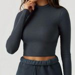 Joah Brown  Navy Cropped Crew Long Sleeve  Photo 0