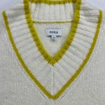 Pistola  Kiran V-Neck Sweater Vest Ecru/Zest Cream/Citron Yellow Boxy Fit Size L Photo 1