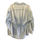BLANK NYC  Women's Light Wash Cinched Back Denim Shacket Shirt Size Small Photo 2
