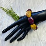 Chunky faceted acrylic stretchy bracelet Photo 4