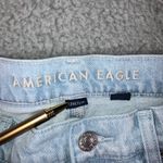 American Eagle Stovepipe Jeans Women 4 Short Wide Leg Stretch Light Wash Denim Photo 6