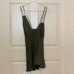ZARA  Dark Olive Green Spaghetti Strap Mini Dress.     Size-Small Photo 2